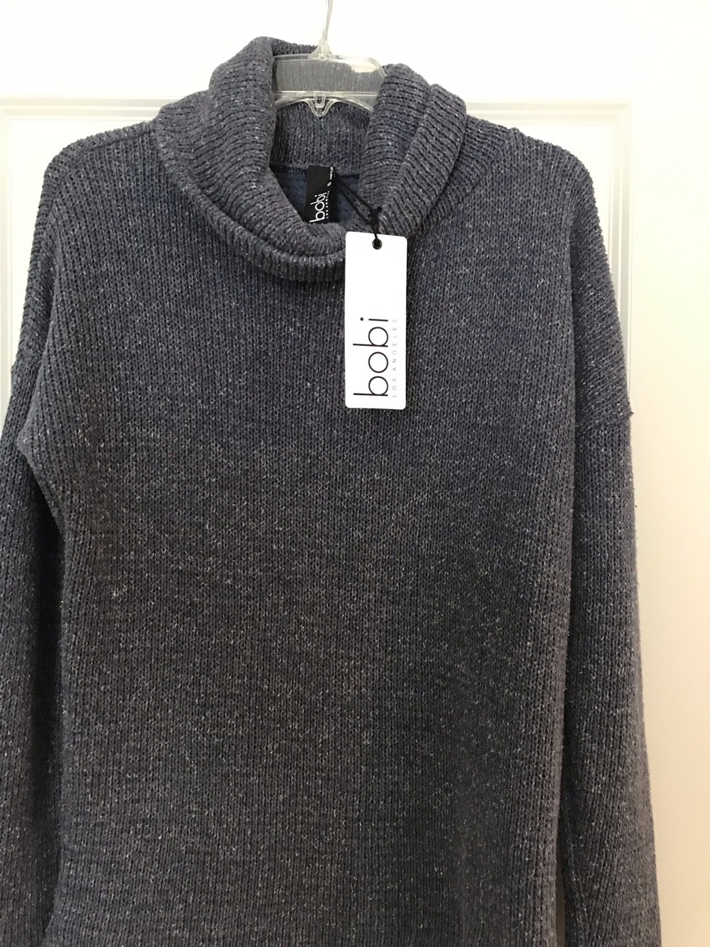 NWT- Bobi Charcoal Turtleneck Sweater in Heathered Gray